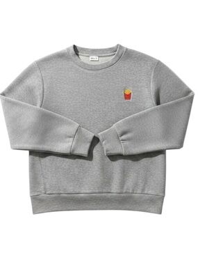 KULE Embroidered French Fry Velour Velvet Sweatshirt